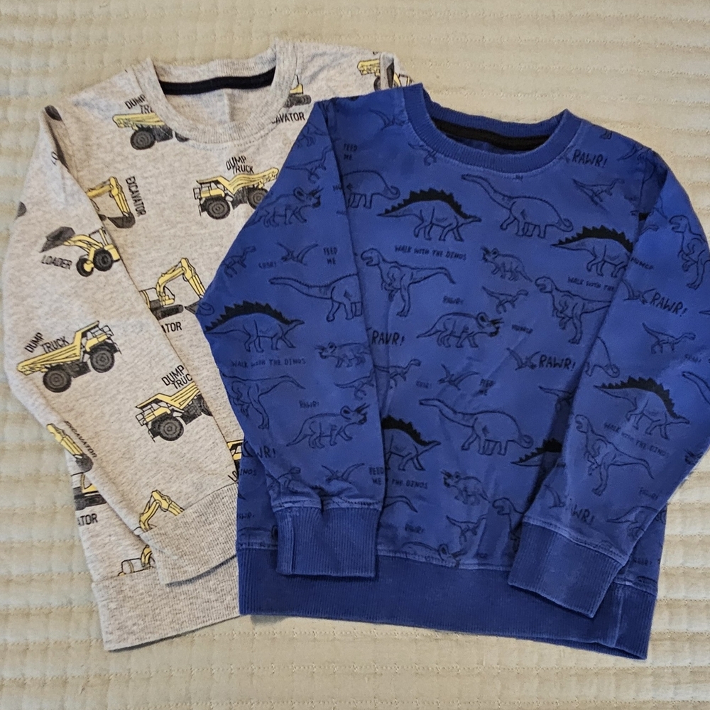 Kids Dinosaur and Construction Sweatshirts